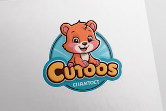 draw cute cartoon character logo design
