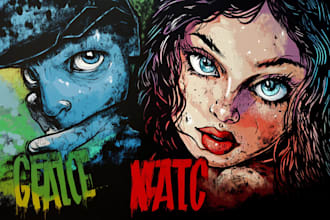 create a unique pop art and street graffiti style modern artwork