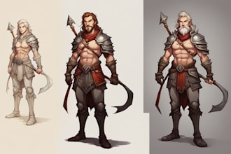 design a d and d character art illustration for you