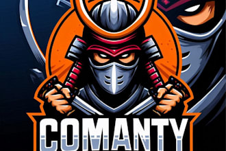 do wonderful samurai helmet and mask mascot logo with express delivery