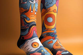 draw unique socks design for your brand