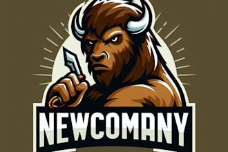 do wonderful bison mascot logo design with express delivery