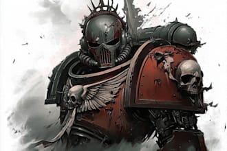 draw your favorite warhammer 40k character art illustration