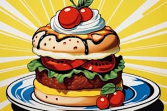draw food pop art of your food