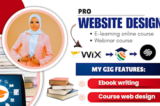 design wix online course website, wix coaching website, thinkific course upload