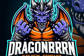 do awesome dragonborn fantasy mascot logo with 1 day delivery