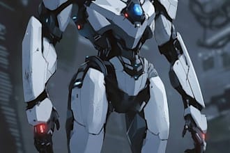 make mecha robot armor character concept art for you