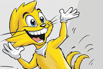 draw you in popular yellow cartoon character style
