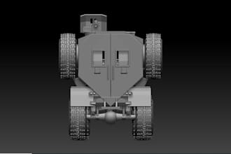 digital sculpt 3d military van for printing, boardgame car,car for printing, cad