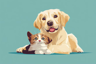 do custom cartoon vector portrait of your pet or any animal