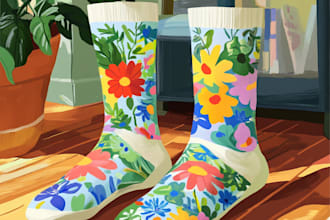 draw a unique socks design