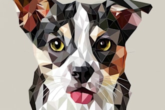 create a detailed geometric low poly illustration