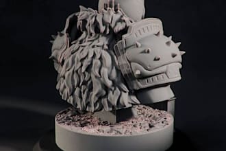 sculpt 3d model, characters, miniatures, action figures and toys for 3d printing