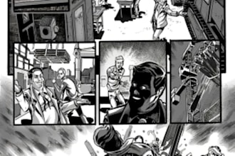do your comic art, comic book, illustrations, comic pages
