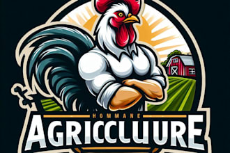 do wonderful agriculture and farm rooster mascot  logo design