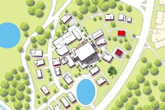 do architectural overhead custom map illustration or site plan illustration