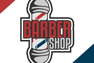 create high quality barber shop logo for your business
