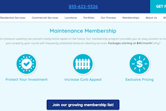 design pressure washing cleaning power washing landing page plumbing website