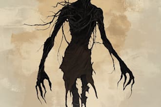 draw fantasy horror art illustration or dark creepy
