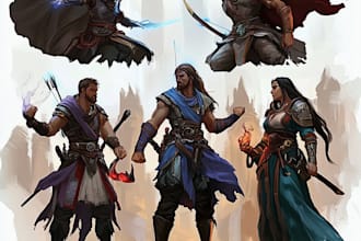 create fantasy concept art and dnd characters design