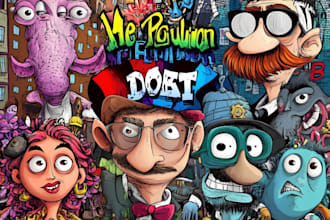 design doodle art illustration, cartoon character for any purpose