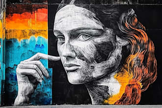 draw graffiti designs murals and wall art or skateboards