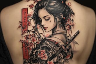 design a japanese hannya mask tattoo for you