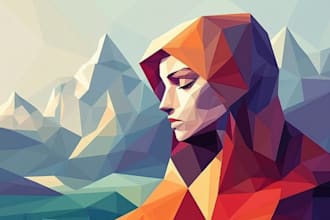 draw high detailed low poly vector illustrations for you