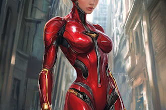 do a superhero cartoon characters for you