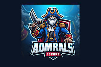 do creative admirals mascot logo with unlimited revisions