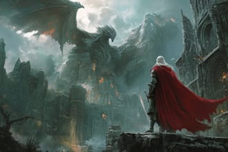 create an epic fantasy book cover design or ebook cover