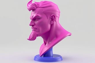 design 3d head model, action figure, 3d half body model in stl for 3d printing