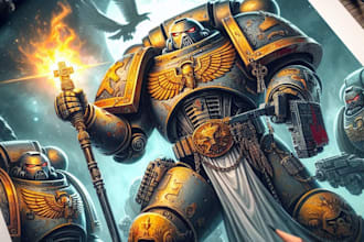 do draw you as a space marine from warhammer 40k in my style
