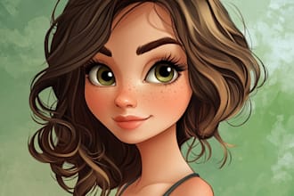 draw a gorgeous disney style cartoon portrait