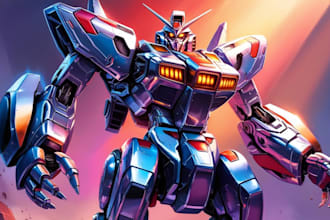 draw your mecha robot fanart or original in digital artwork