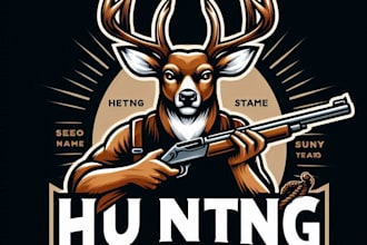do awesome deer hunting mascot logo design with company