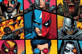 draw comic superhero pop art portraits