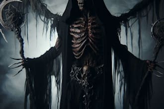make illustrations for dark fantasy and horror characters