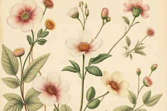 create a beautiful vintage botanical illustration
