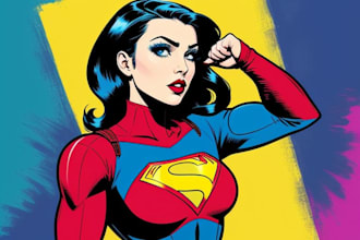 draw custom superhero pop art portrait