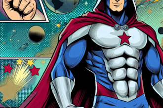 make custom cartoon anime manga pop comic superhero for you