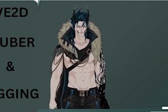 draw and riglive2d vtuber model anime vtuber rigging vtuber commission