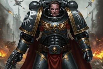 do your favorite space marine warhammer 40k character art