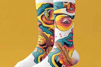 draw modern and unique custom socks