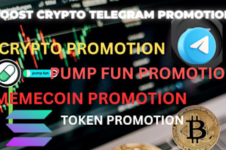 boost crypto telegram promotion, memecoin pump fun promotion, pump token
