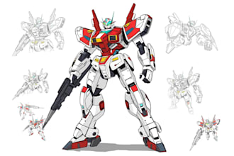draw high quality robot, mecha concepts