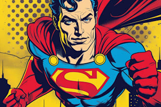 draw comic superhero pop art portraits