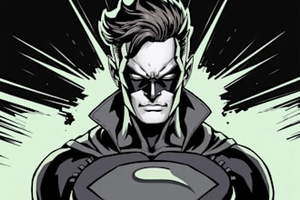 illustrate a superhero pop art portraits