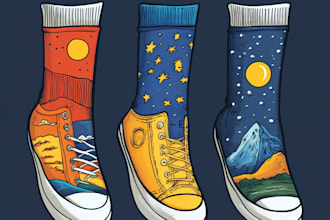 draw a creative socks unique sock design for you