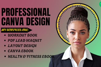 create your editable health and fitness ebook, pdf lead magnet design in canva
